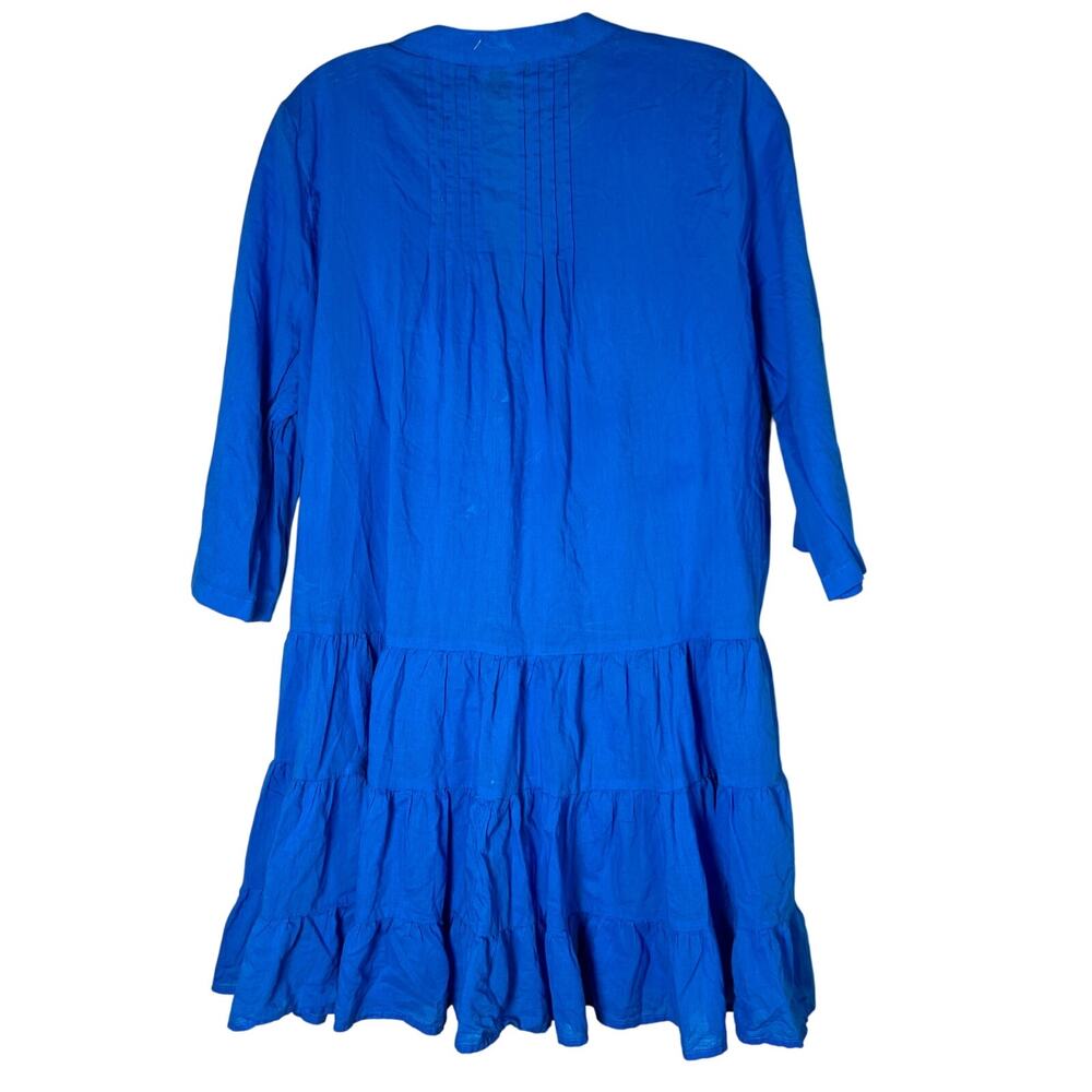 J. Crew Milly Button-Up Mini Dress Women's Medium Blue Cover-Up All Cotton - Picture 6 of 9